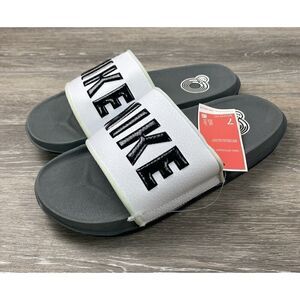 Size 7 NIKE Men's OFFCOART Slide Slipper NEW BLACK WHITE GRAY BQ4639 001